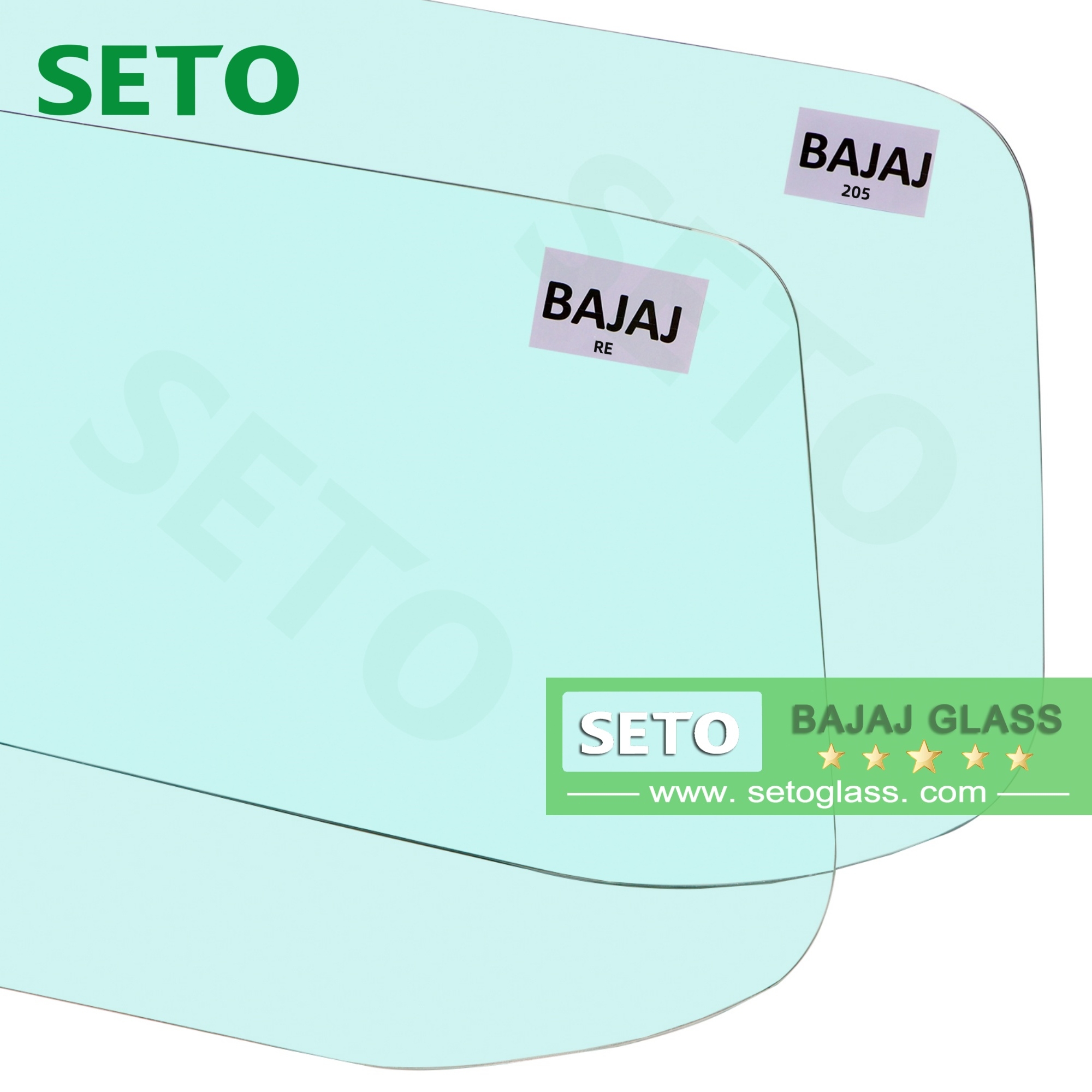 ลามิเนตอารมณ์ E Rickshaw แก้วสามล้อ Bajaj 205 อะไหล่กระจกกระจกหน้ารถ